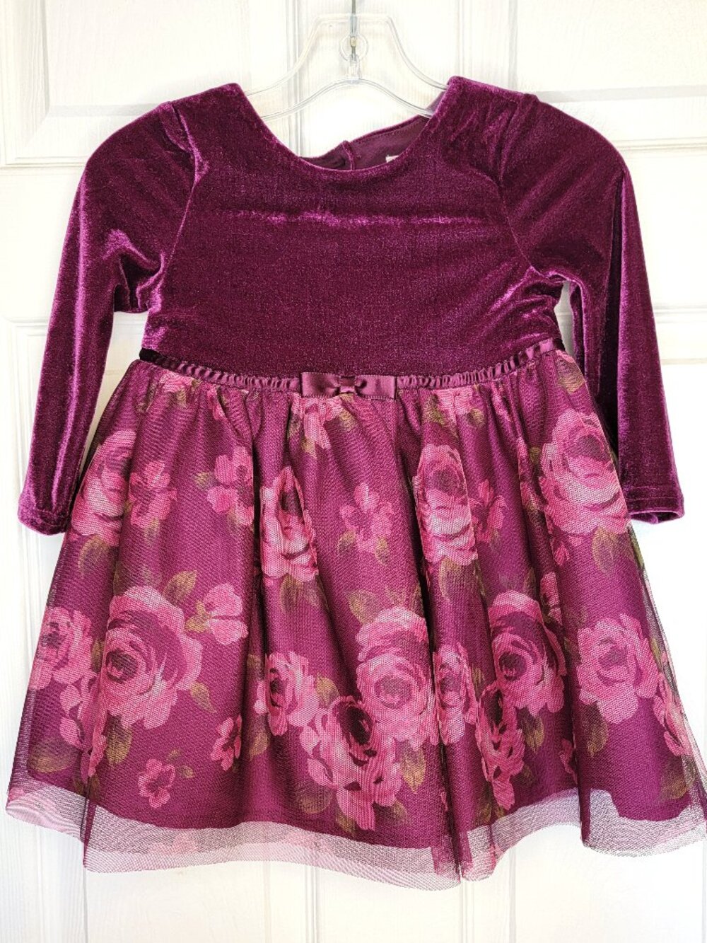 ⚡BOGO⚡George Long-Sleeve Velour Mesh Dress 18-24M
